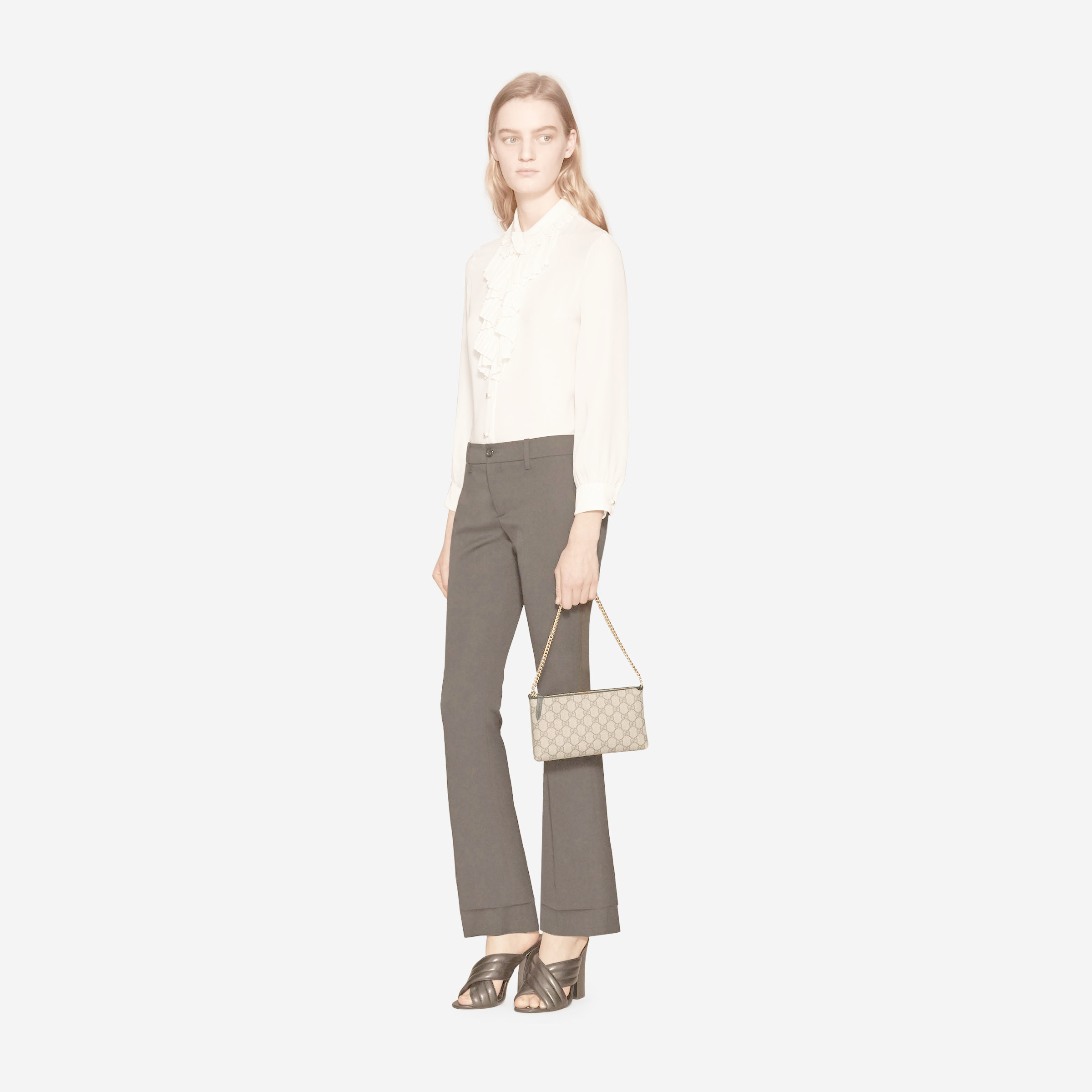 Gg supreme top canvas wrist wallet